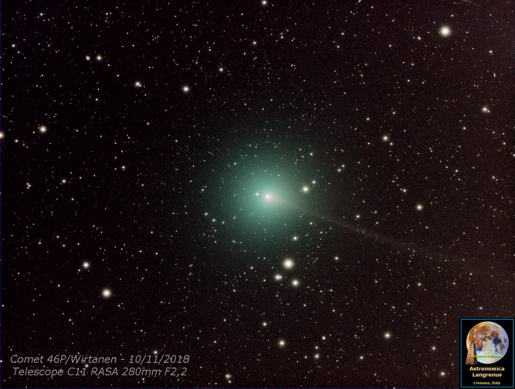 Cometa 46P/Wirtanen e la sua coda