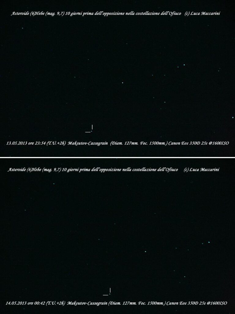Asteroide (6)Hebe in opposizione