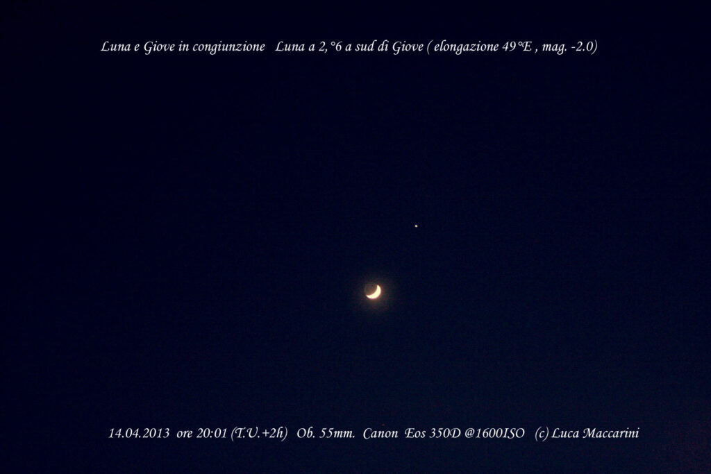 La Luna e Giove.