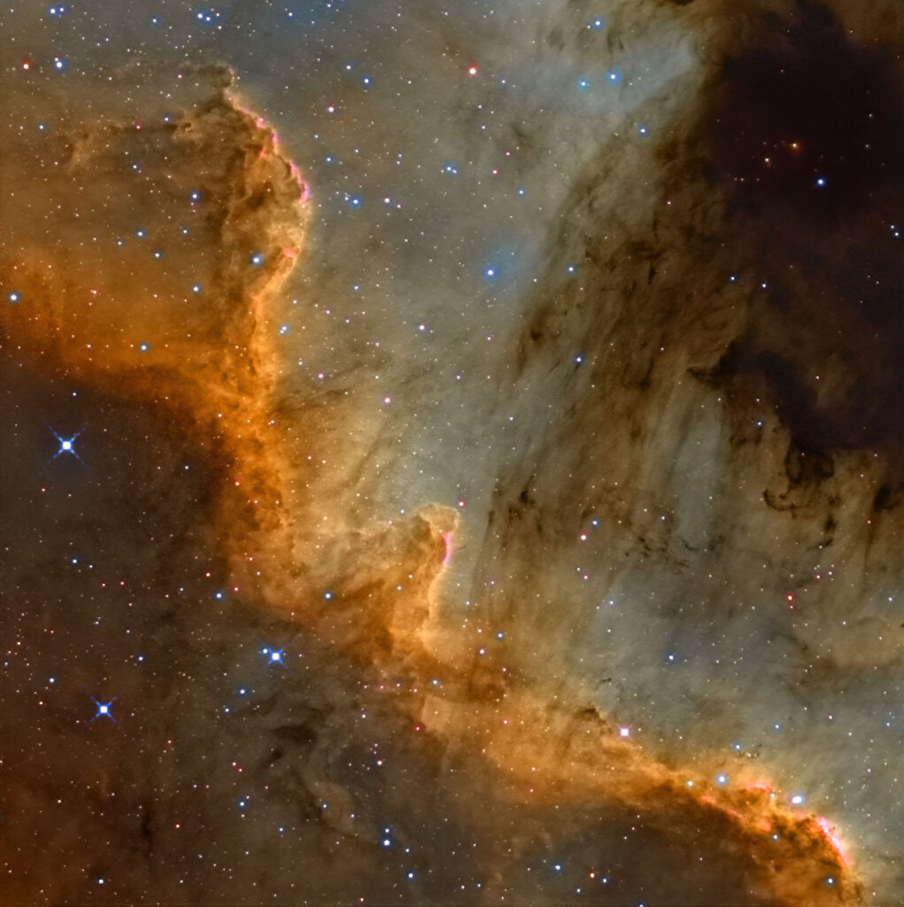 muro del cigno NGC7000 hubble palette