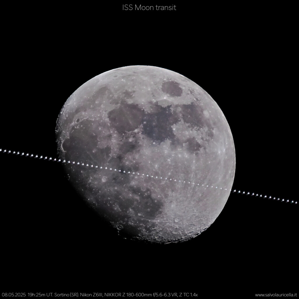 La Stazione Spaziale Internazionale transita sulla Luna