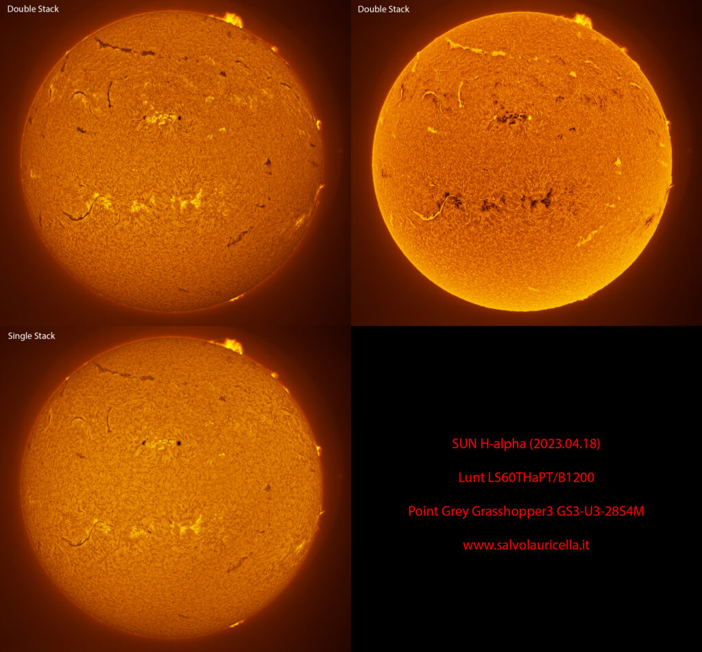 Sole in H-alfa – Double stack vs Single stack