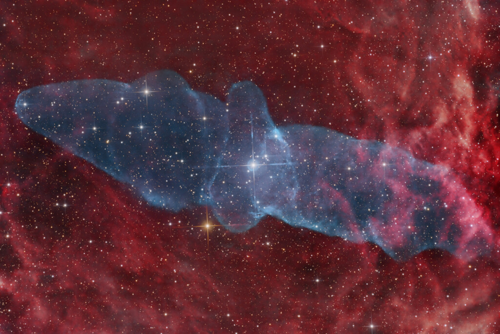 Nebulosa Calamaro gigante Ou4 e Pipistrello volante Sh2-129